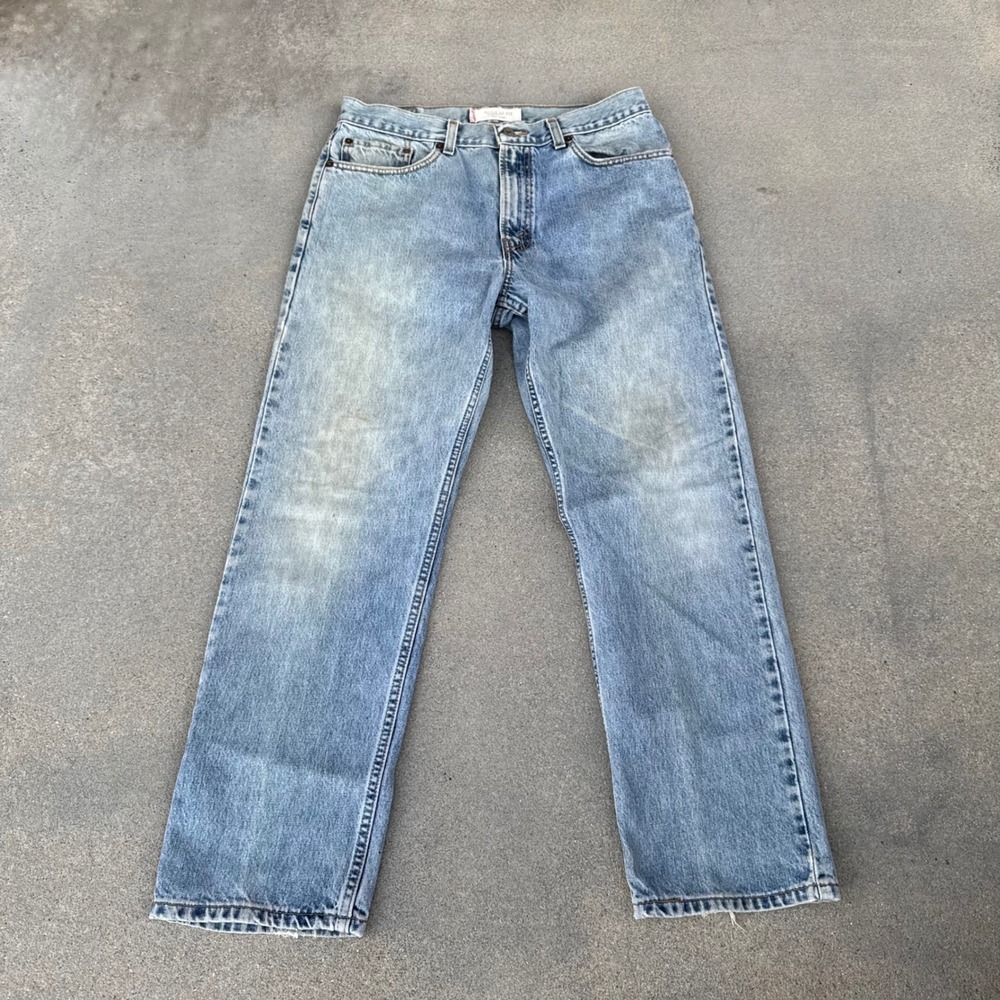 Levi's 505 Regular Fit Jeans Light Wash Denim Straight Leg 34x30 Mens